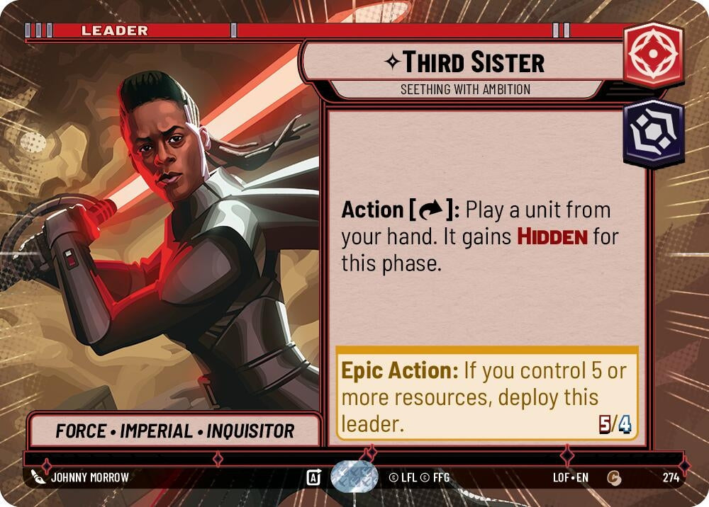 Image for Third Sister - Seething With Ambition (Hyperspace) (274) (Legends of the Force) - Star Wars: Unlimited