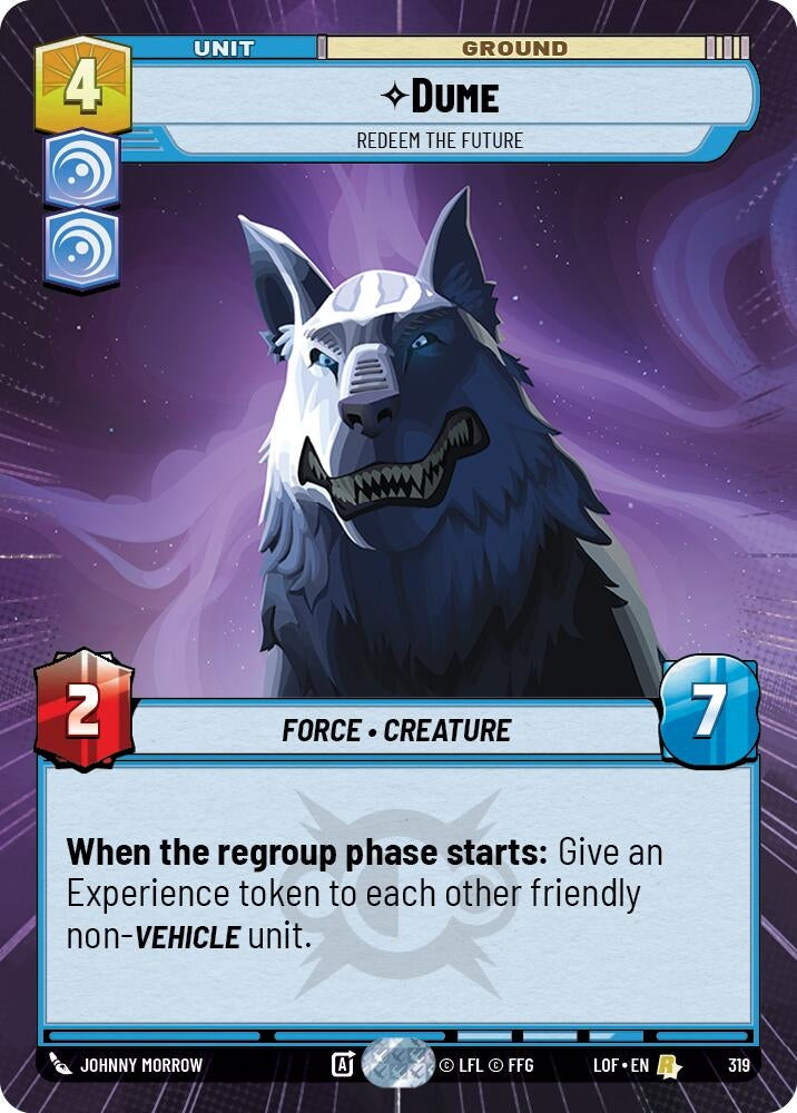 Image for Dume - Redeem the Future (Hyperspace) (319) (Legends of the Force) - Star Wars: Unlimited