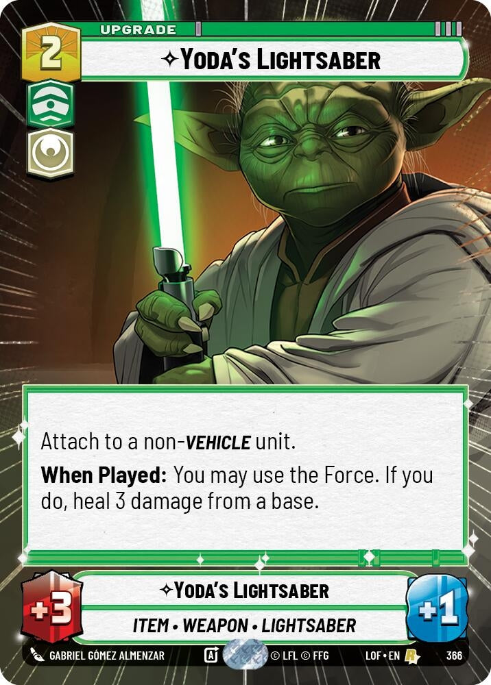 Image for Yoda's Lightsaber (Hyperspace) (366) (Legends of the Force) - Star Wars: Unlimited