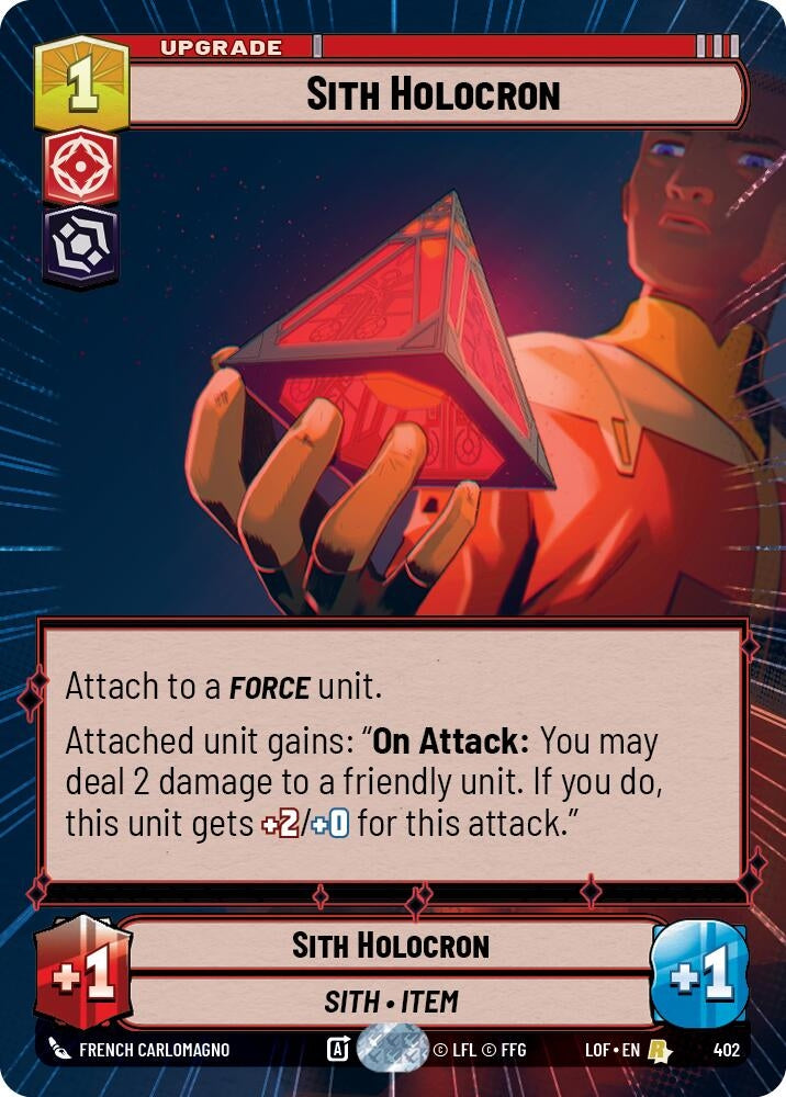 Image for Sith Holocron (Hyperspace) (402) (Legends of the Force) - Star Wars: Unlimited