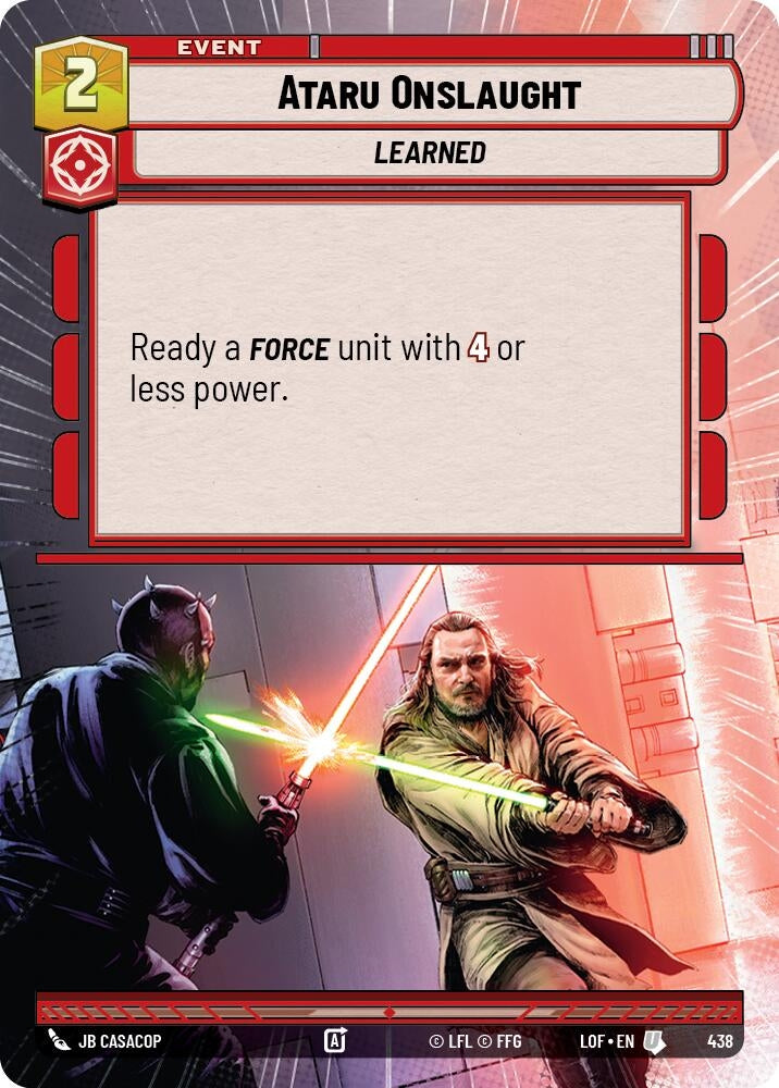 Image for Ataru Onslaught (Hyperspace) (438) (Legends of the Force) - Star Wars: Unlimited
