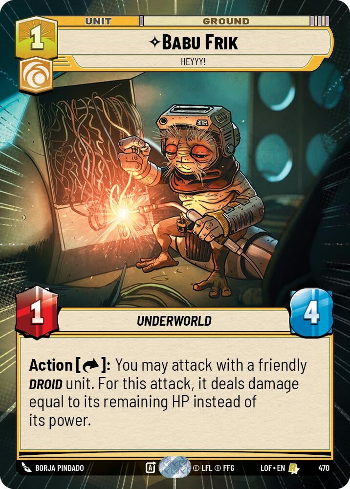 Image for Babu Frik - Heyyy! (Hyperspace) (470) (Legends of the Force) - Star Wars: Unlimited