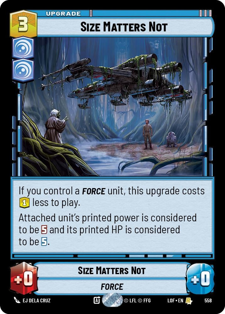 Image for Size Matters Not (Foil) (558) (Legends of the Force) - Star Wars: Unlimited