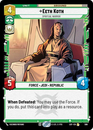 Image for Eeth Koth - Spiritual Warrior (Foil) (599) (Legends of the Force) - Star Wars: Unlimited
