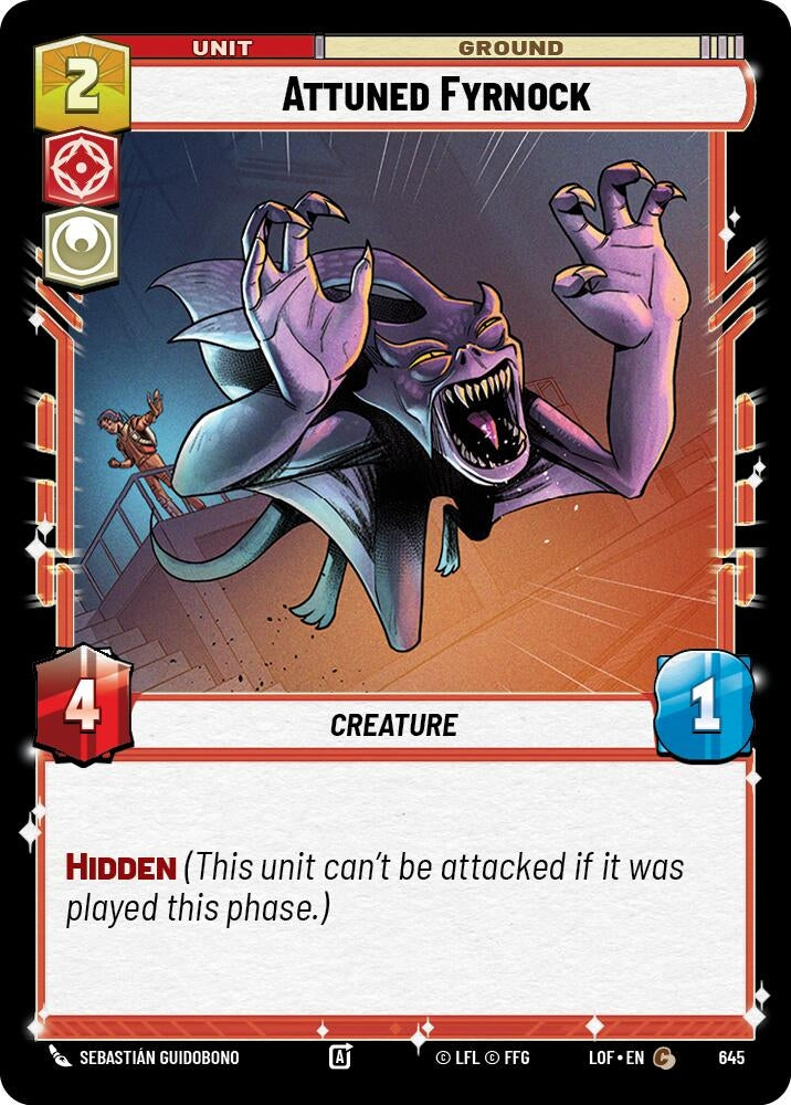 Image for Attuned Fyrnock (Foil) (645) (Legends of the Force) - Star Wars: Unlimited