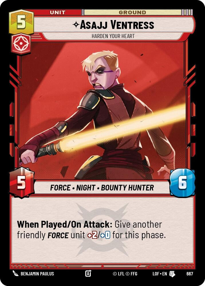 Image for Asajj Ventress - Harden Your Heart (Foil) (667) (Legends of the Force) - Star Wars: Unlimited