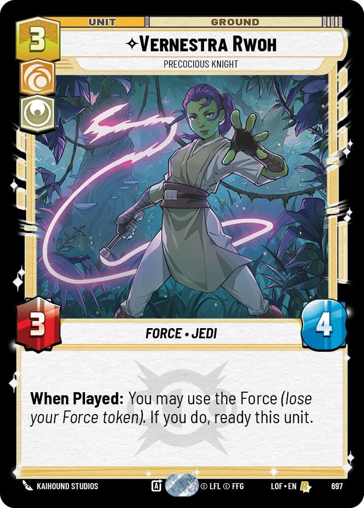 Image for Vernestra Rwoh - Precocious Knight (Foil) (697) (Legends of the Force) - Star Wars: Unlimited