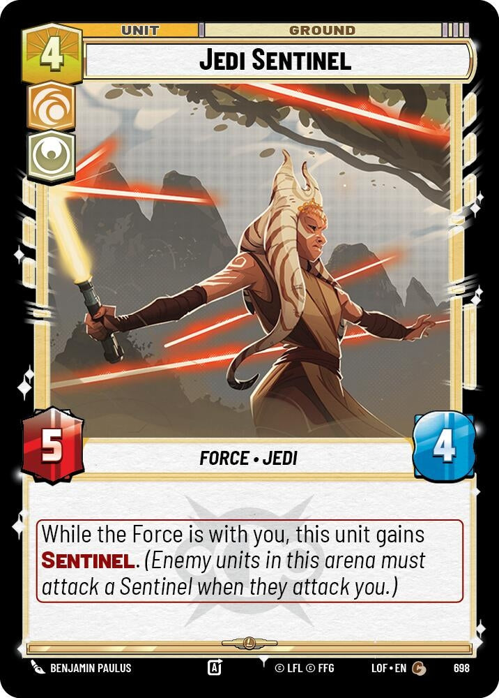 Image for Jedi Sentinel (Foil) (698) (Legends of the Force) - Star Wars: Unlimited