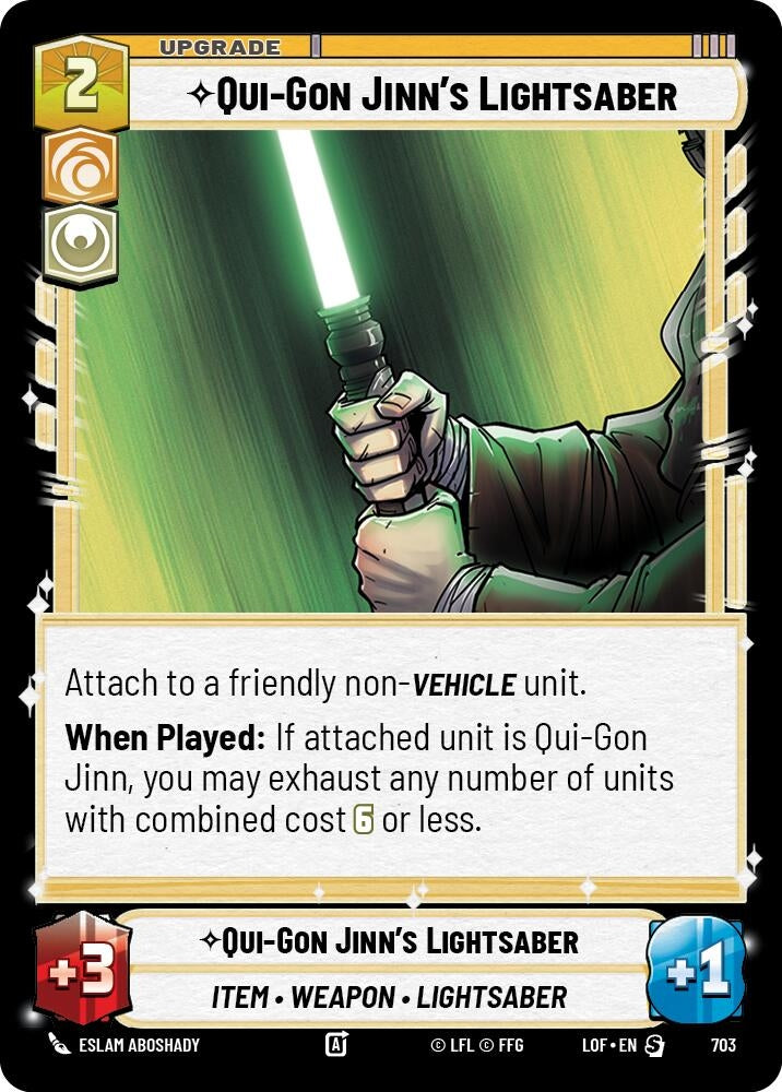 Image for Qui-Gon Jinn's Lightsaber (Foil) (703) (Legends of the Force) - Star Wars: Unlimited