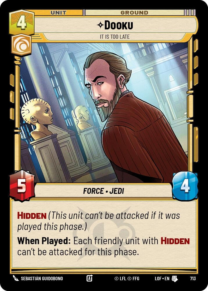 Image for Dooku - It Is Too Late (Foil) (713) (Legends of the Force) - Star Wars: Unlimited