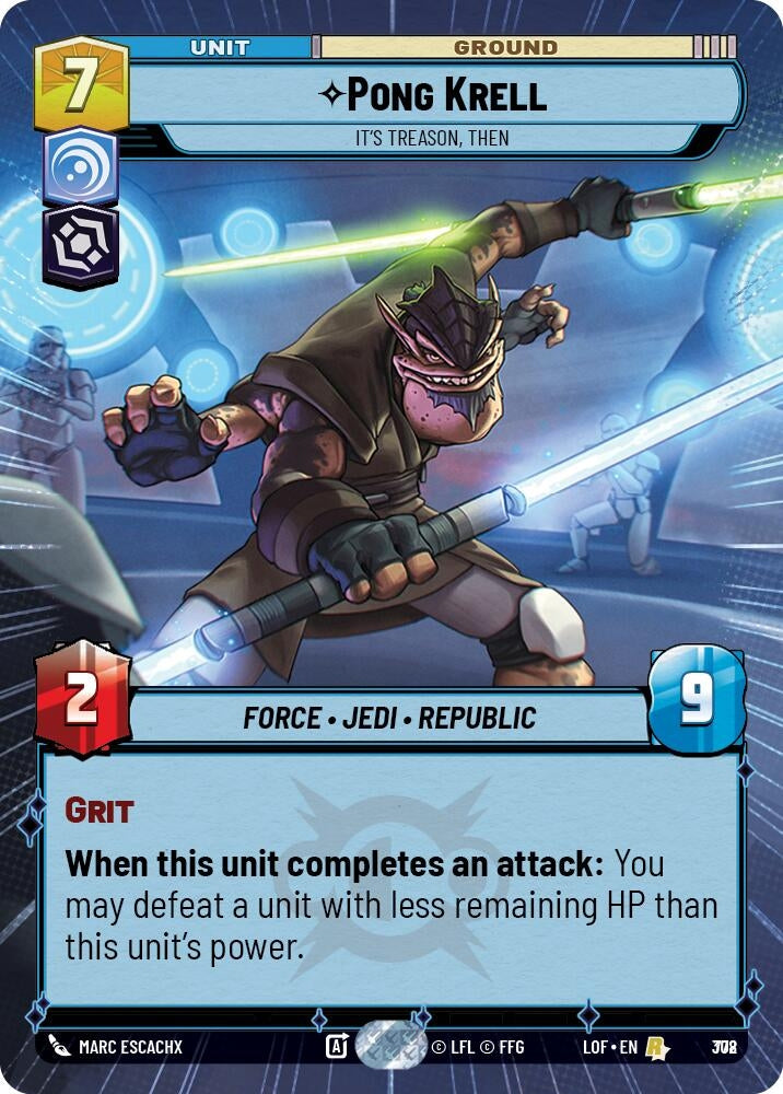 Image for Pong Krell - It's Treason, Then (Hyperspace Foil) (778) (Legends of the Force) - Star Wars: Unlimited