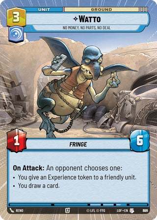 Image for Watto - No Money, No Parts, No Deal (Hyperspace Foil) (805) (Legends of the Force) - Star Wars: Unlimited