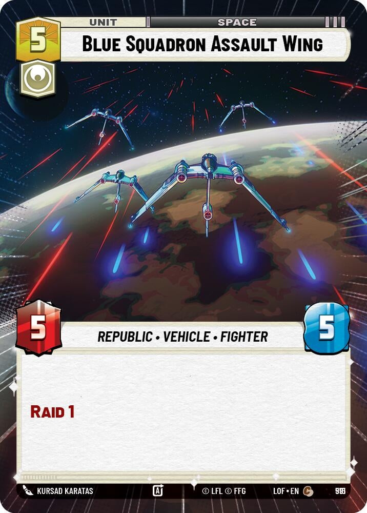 Image for Blue Squadron Assault Wing (Hyperspace Foil) (991) (Legends of the Force) - Star Wars: Unlimited