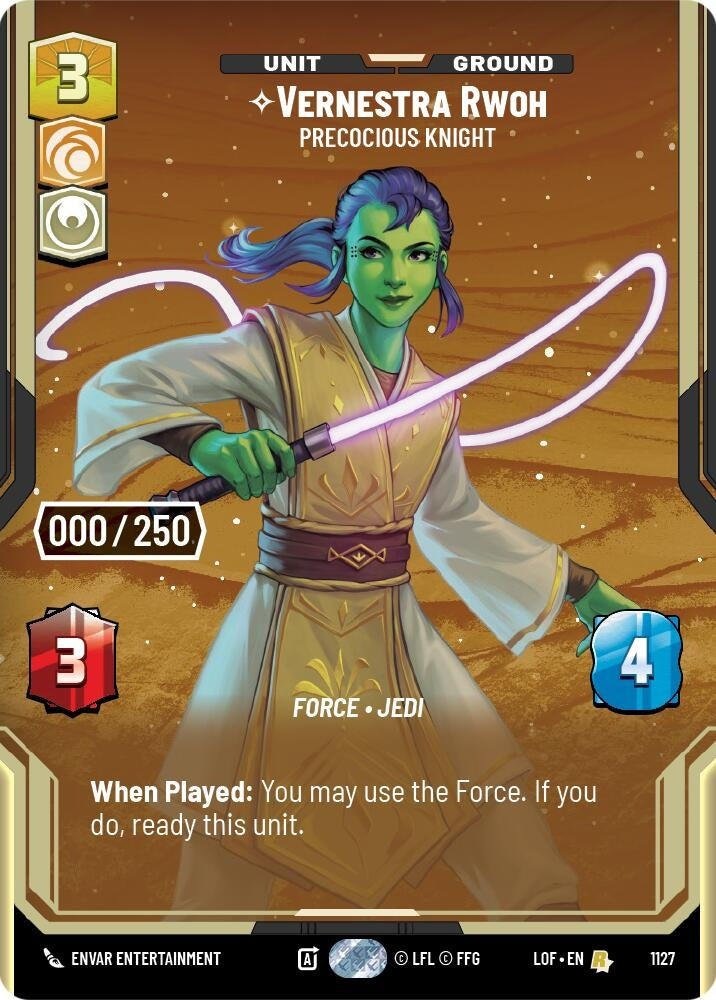 Image for Vernestra Rwoh - Precocious Knight (Serialized) (1127) (Legends of the Force) - Star Wars: Unlimited