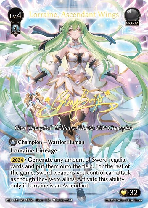 Image for Lorraine, Ascendant Wings (CPR) (003) (Supporter Pack 3) - Grand Archive TCG