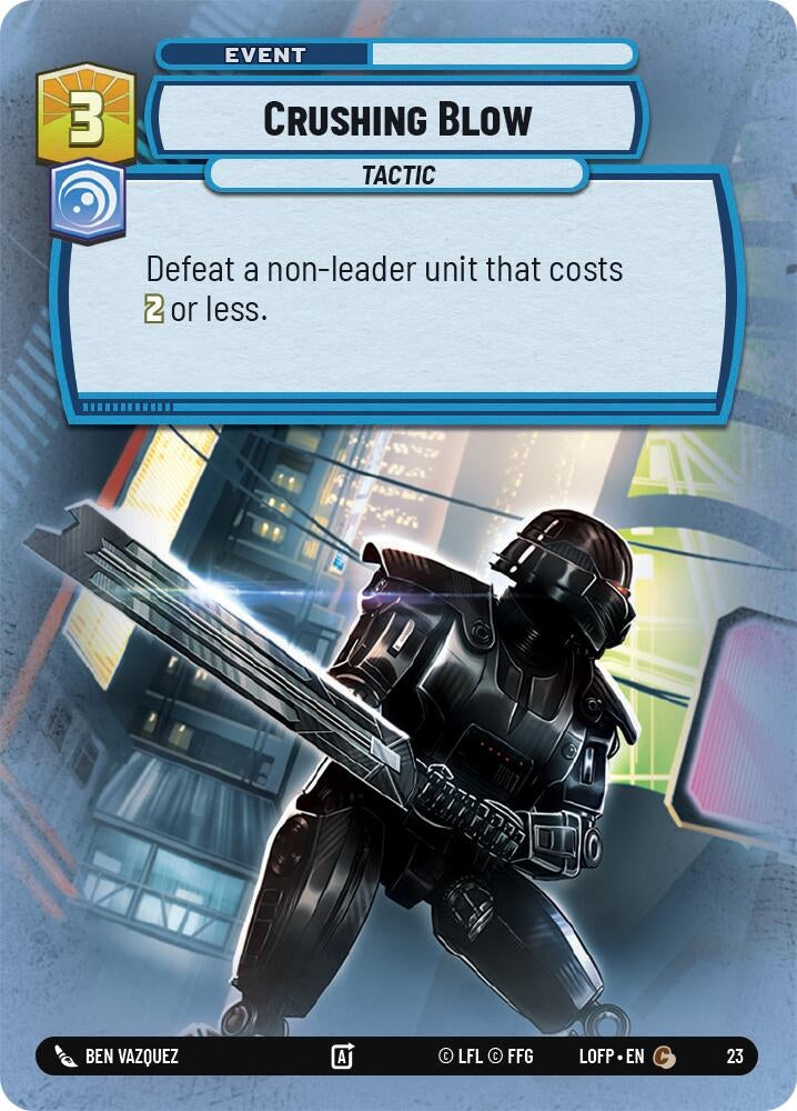 Image for Crushing Blow (Foil) (23) (Legends of the Force - Weekly Play Promos) - Star Wars: Unlimited