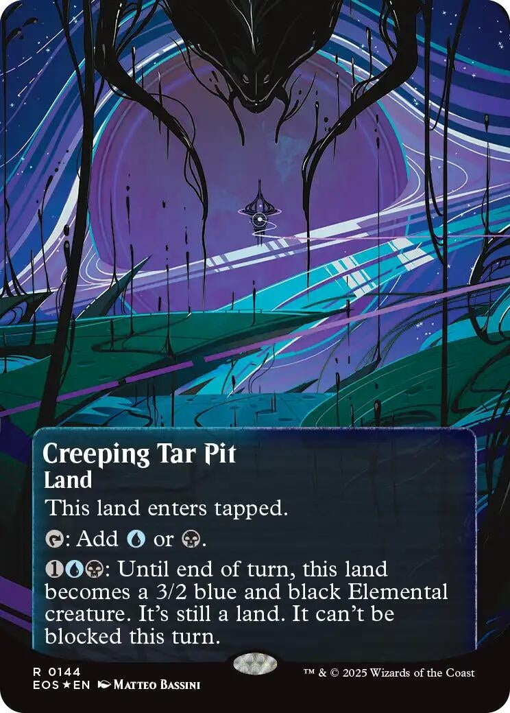 Image for Creeping Tar Pit (0144) (Borderless) (Galaxy Foil) (144) (Edge of Eternities: Stellar Sights) - Magic: The Gathering