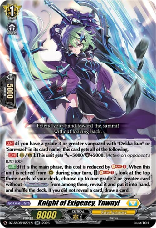 Image for Knight of Exigency, Ynwnyl (DZ-SS08/027EN) (DZ-SS08: Festival Booster 2025) - Cardfight Vanguard