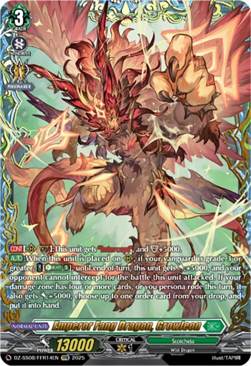 Image for Emperor Fang Dragon, Growleon (FFR) (DZ-SS08/FFR14EN) (DZ-SS08: Festival Booster 2025) - Cardfight Vanguard