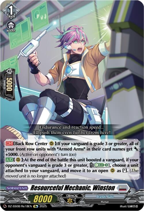 Image for Resourceful Mechanic, Winston (DZ-SS08/Re18EN) (DZ-SS08: Festival Booster 2025) - Cardfight Vanguard