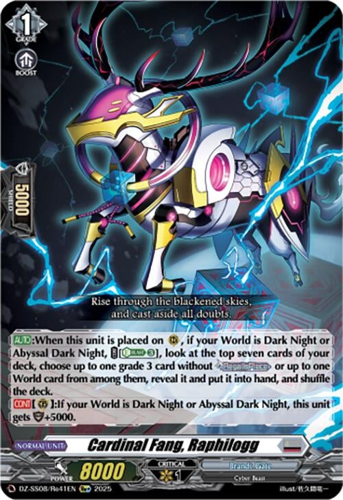 Image for Cardinal Fang, Raphilogg (Re+) (DZ-SS08/Re41EN) (DZ-SS08: Festival Booster 2025) - Cardfight Vanguard