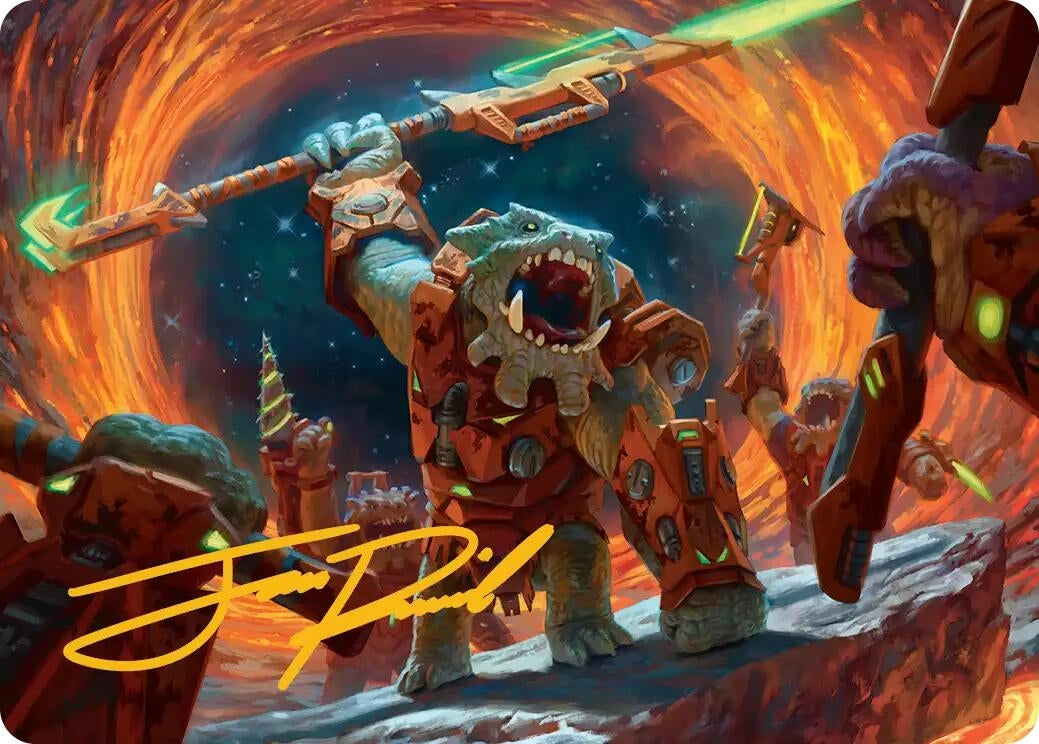 Image for Frontline War-Rager Art Card (Gold-Stamped Signature) (16) (Art Series: Edge of Eternities) - Magic: The Gathering