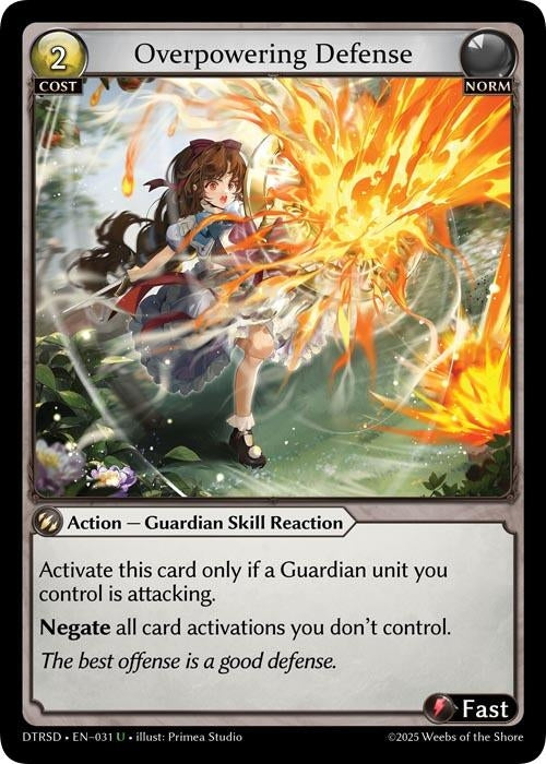 Image for Overpowering Defense (31) (Distorted Reflections Starter Decks) - Grand Archive TCG