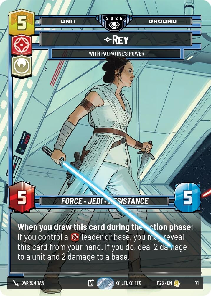 Image for Rey - With Palpatine's Power (71) (71) (Organized Play Promos) - Star Wars: Unlimited