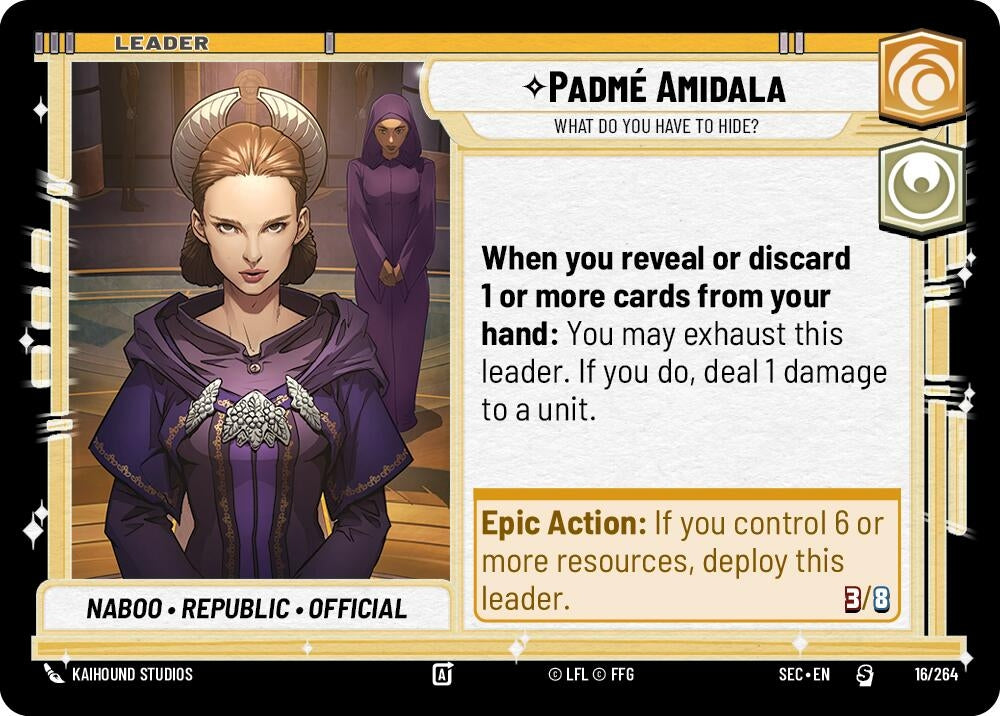 Image for Padmé Amidala - What Do You Have to Hide? (16/264) (Secrets of Power) - Star Wars: Unlimited