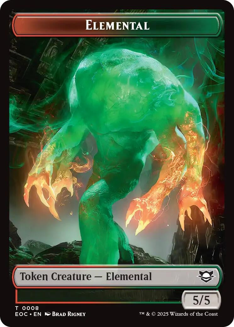 Image for Elemental (0008) // Gnome Double-Sided Token (8 // 11) (Commander: Edge of Eternities) - Magic: The Gathering