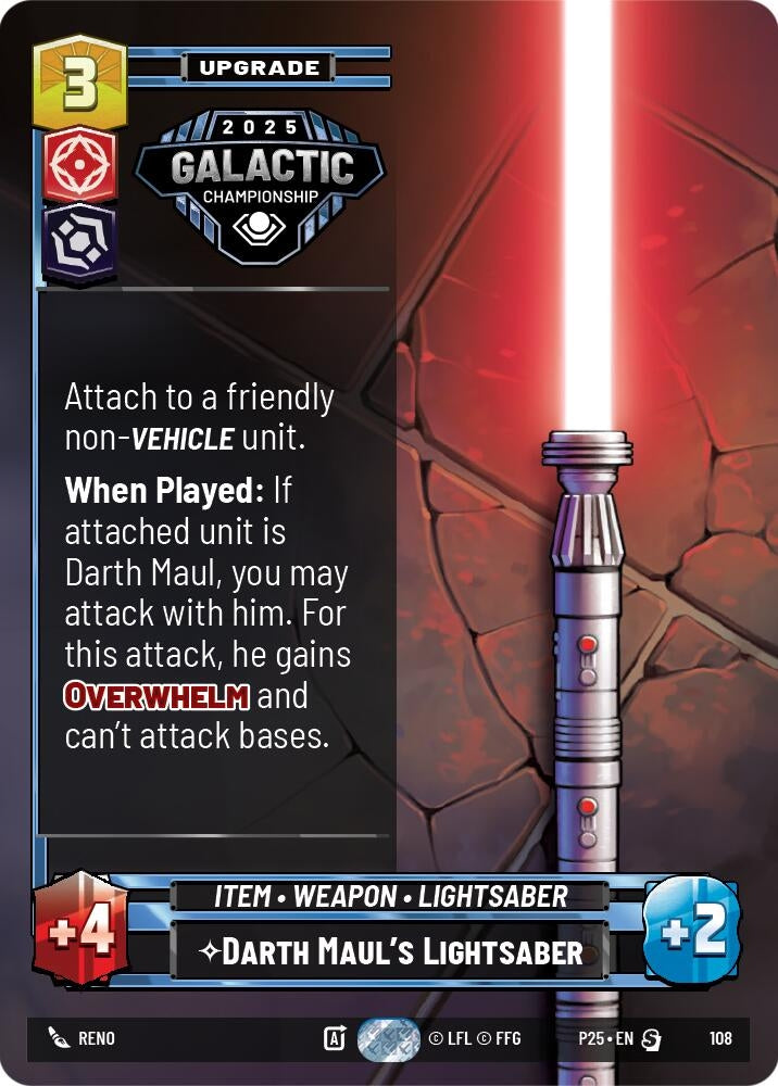 Image for Darth Maul's Lightsaber (108) (Organized Play Promos) - Star Wars: Unlimited