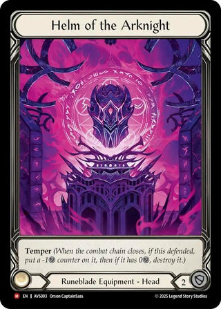 Image for Helm of the Arknight (AVS003) (Armory Deck: Legends Viserai) - Flesh and Blood TCG