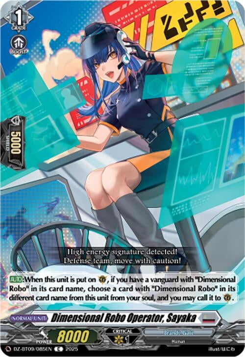 Image for Dimensional Robo Operator, Sayaka (DZ-BT09/085EN) (DZ-BT09: Super Brave Detonation) - Cardfight Vanguard