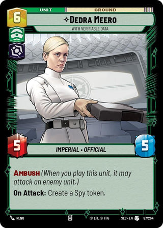 Image for Dedra Meero - With Verifiable Data (87/264) (Secrets of Power) - Star Wars: Unlimited
