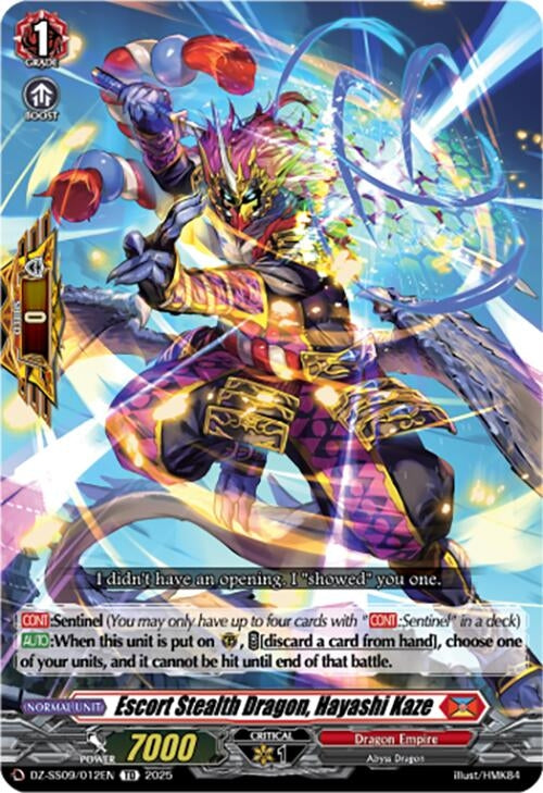 Image for Escort Stealth Dragon, Hayashi Kaze (DZ-SS09/012EN) (DZ-SS09: Zero Tendo Start Deck) - Cardfight Vanguard