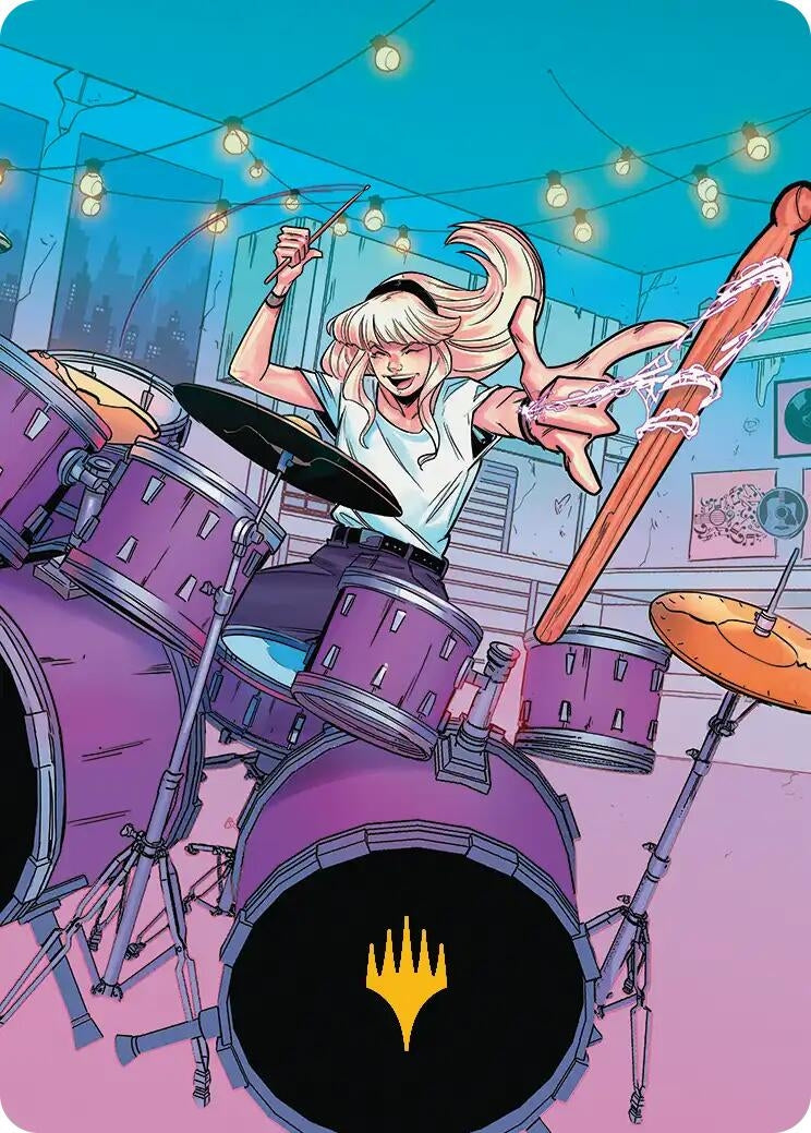 Gwen Stacy Art Card (Gold-Stamped Planeswalker Symbol) (34/54) (34) (Art Series: Marvel's Spider-Man)