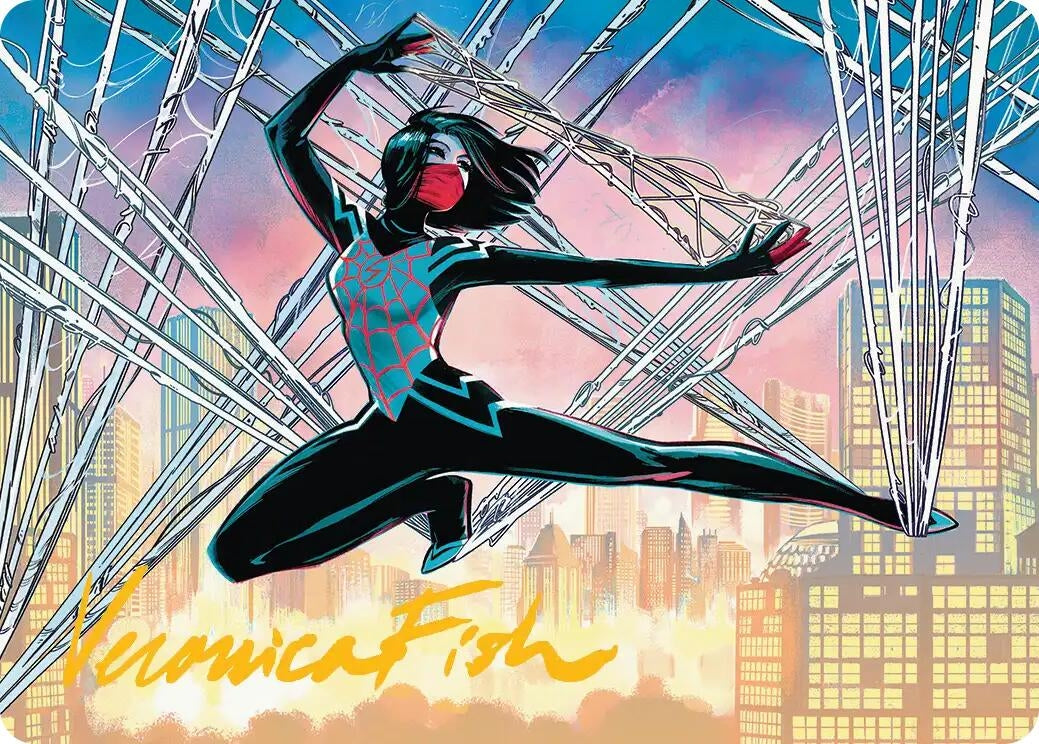Silk, Web Weaver Art Card (39/54) (Gold-Stamped Signature) (39) (Art Series: Marvel's Spider-Man)