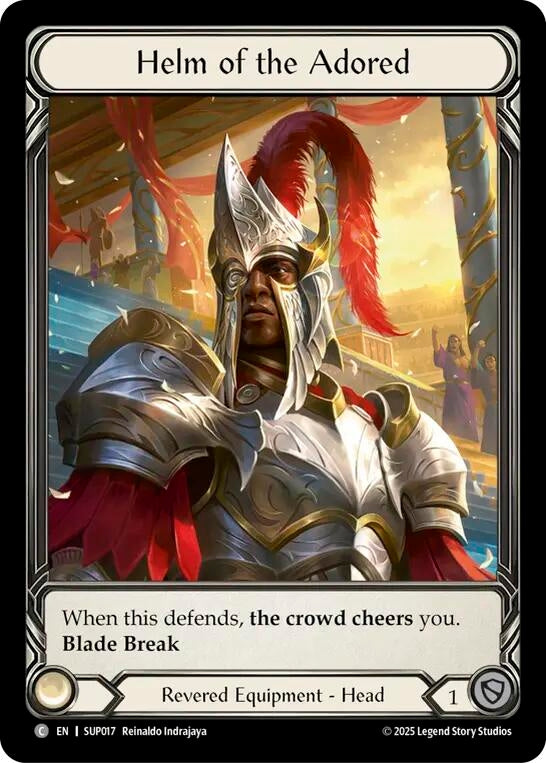 Image for Helm of the Adored (Extended Art) (SUP017) - Flesh and Blood TCG