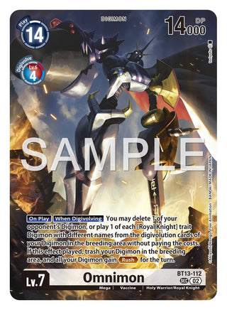 Image for Omnimon (BT13-112 SEC) (Limited Card Pack -Another Knight-) - Digimon Card Game