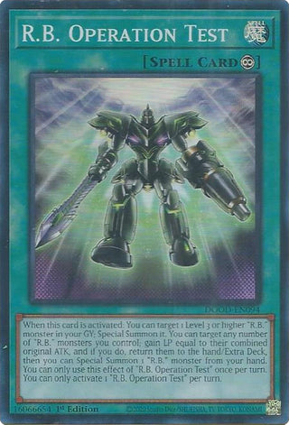 Image for R.B. Operation Test (DOOD-EN094) (Doom of Dimensions) - YuGiOh