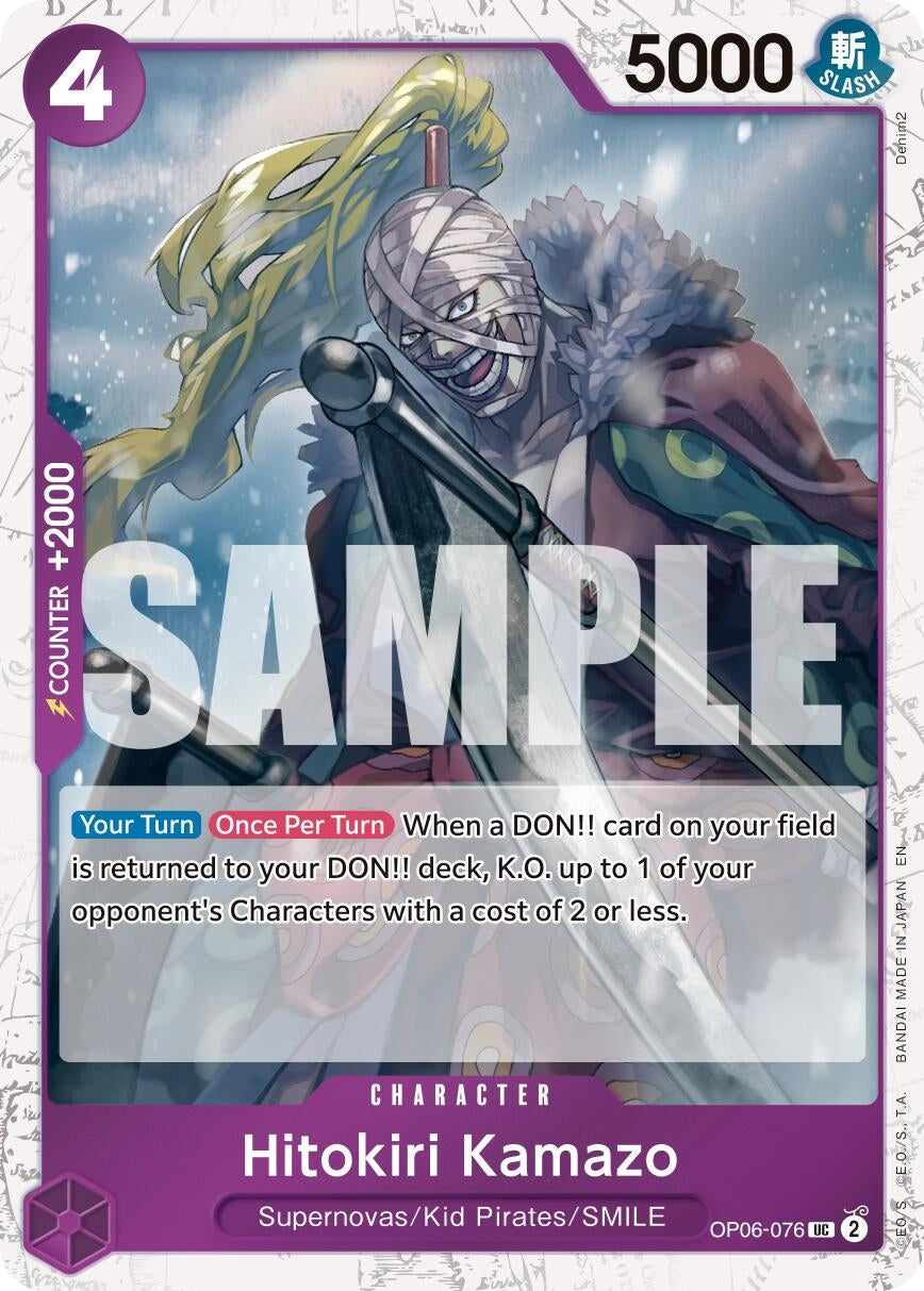 Image for Hitokiri Kamazo (Pirate Foil) (OP06-076) (Premium Booster -The Best- Vol. 2) - One Piece Card Game