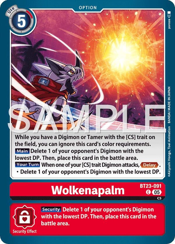 Image for Wolkenapalm (BT23-091 C) (Hackers' Slumber) - Digimon Card Game
