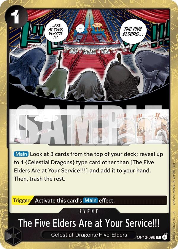 The Five Elders Are at Your Service!!! (OP13-096) (Carrying On His Will)