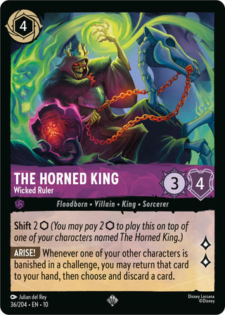 Image for The Horned King - Wicked Ruler (36/204) (Whispers in the Well) - Disney Lorcana