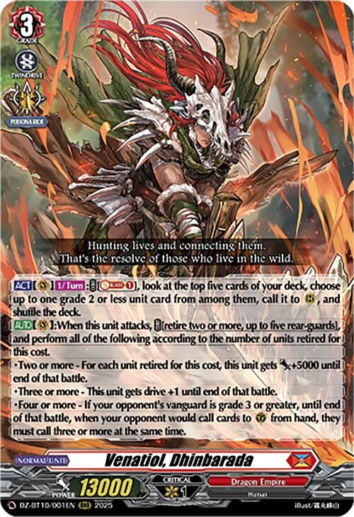 Image for Venatiol, Dhinbarada (DZ-BT10/001EN) (DZ-BT10: Dragonsoul Resonance) - Cardfight Vanguard