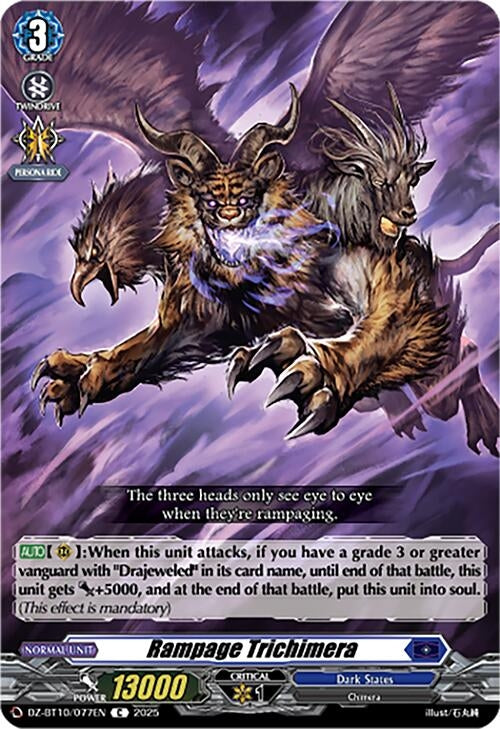 Image for Rampage Trichimera (DZ-BT10/077EN) (DZ-BT10: Dragonsoul Resonance) - Cardfight Vanguard