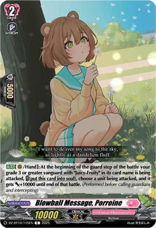 Image for Blowball Message, Porroine (DZ-BT10/115EN) (DZ-BT10: Dragonsoul Resonance) - Cardfight Vanguard