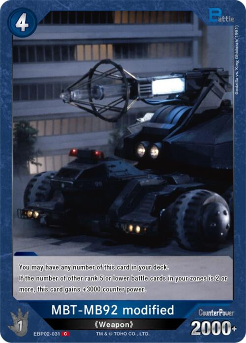 Image for MBT-MB92 modified (EBP02-031) (EBP02-031) (Booster Set 2: G: Monsters Raid Again) - Godzilla Card Game