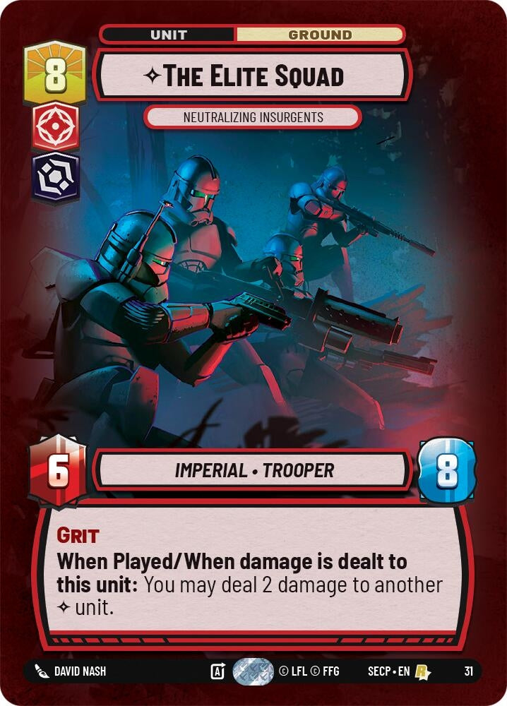Image for The Elite Squad - Neutralizing Insurgents (Foil) (Secrets of Power - Weekly Play Promos) - Star Wars: Unlimited