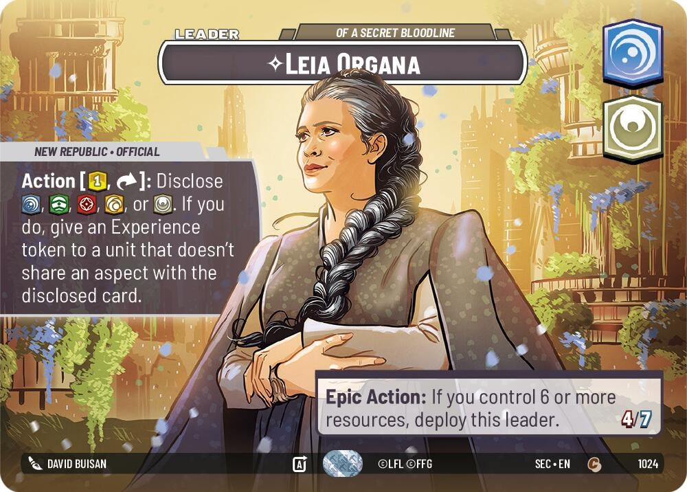 Image for Leia Organa - Of A Secret Bloodline (Showcase) (1024) (Secrets of Power) - Star Wars: Unlimited
